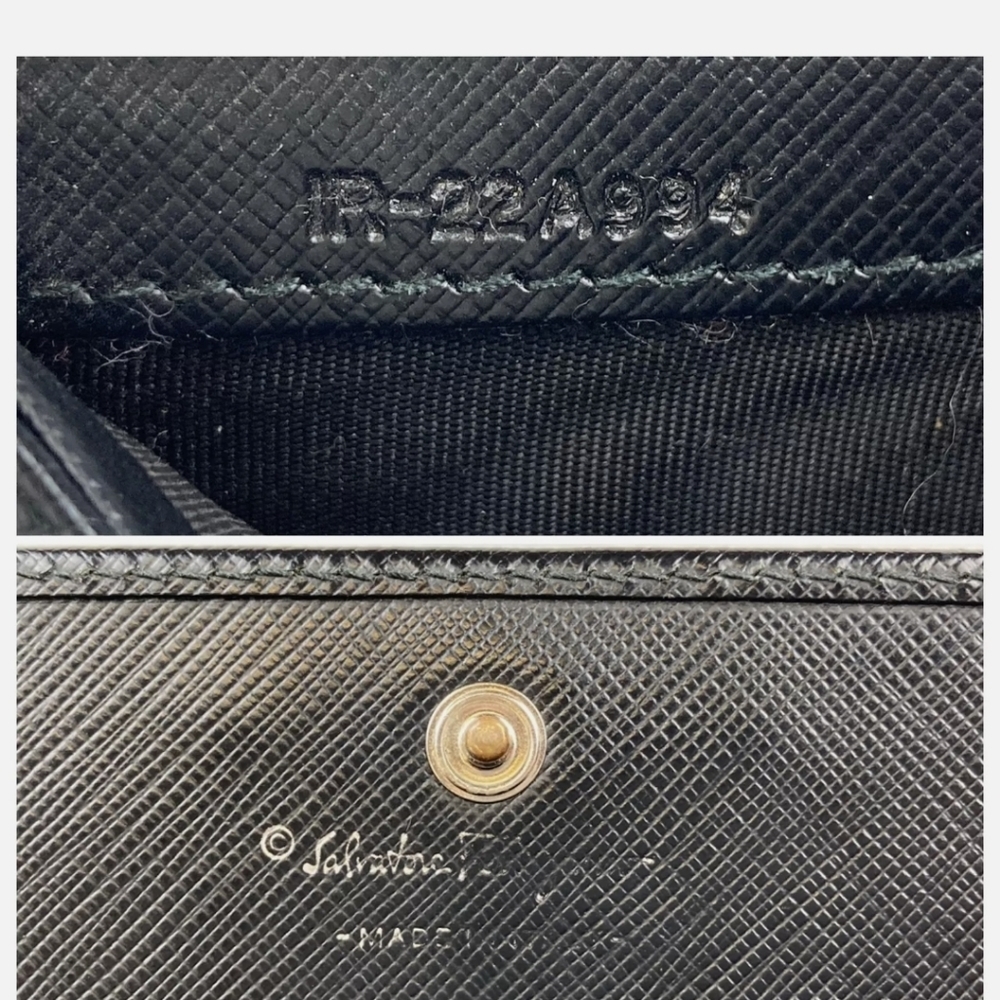 🖤 Authenric Salvatore Ferragamo Black Leather Long Wallet IR22A994 EUC 🖤 - Picture 12 of 16